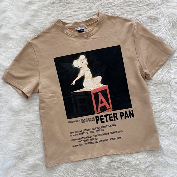 Zara Tops Zara X Disney Tinkerbell Peter Pan Short Sleeve